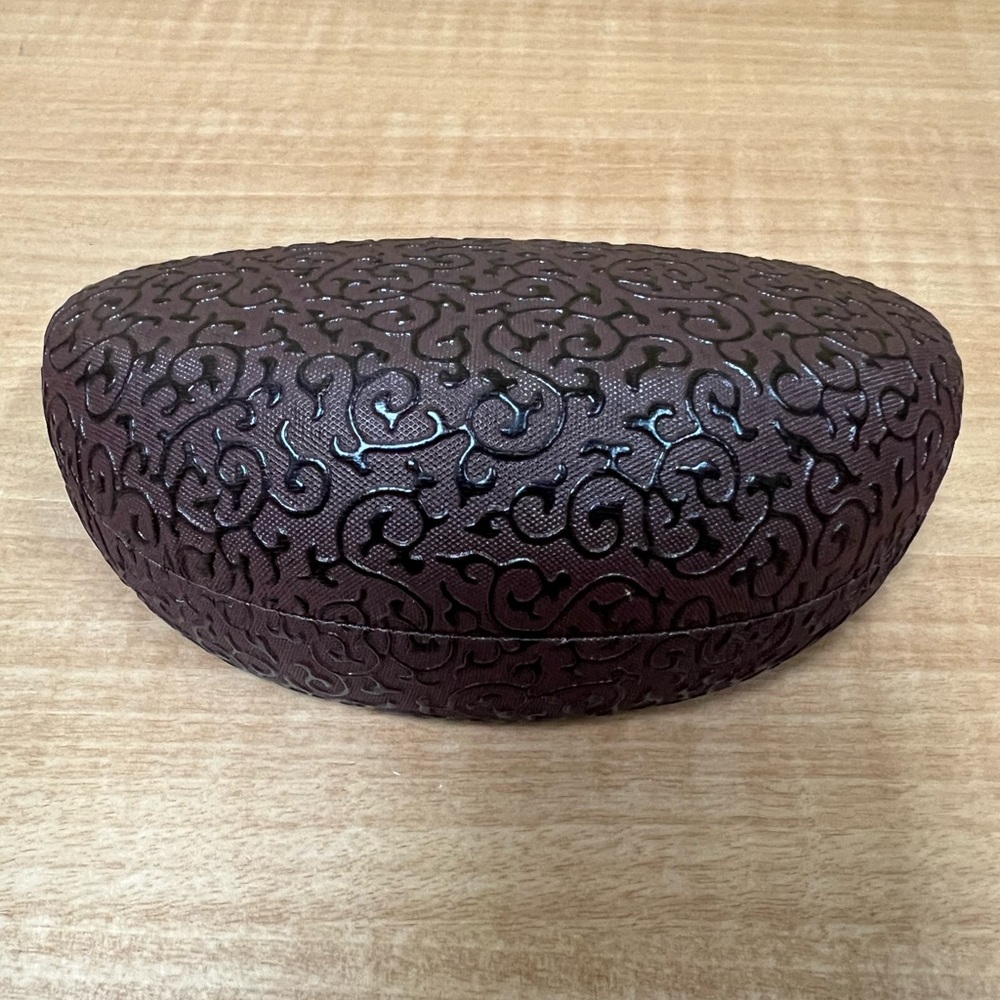 Brown Patterned Eyeglass Case
